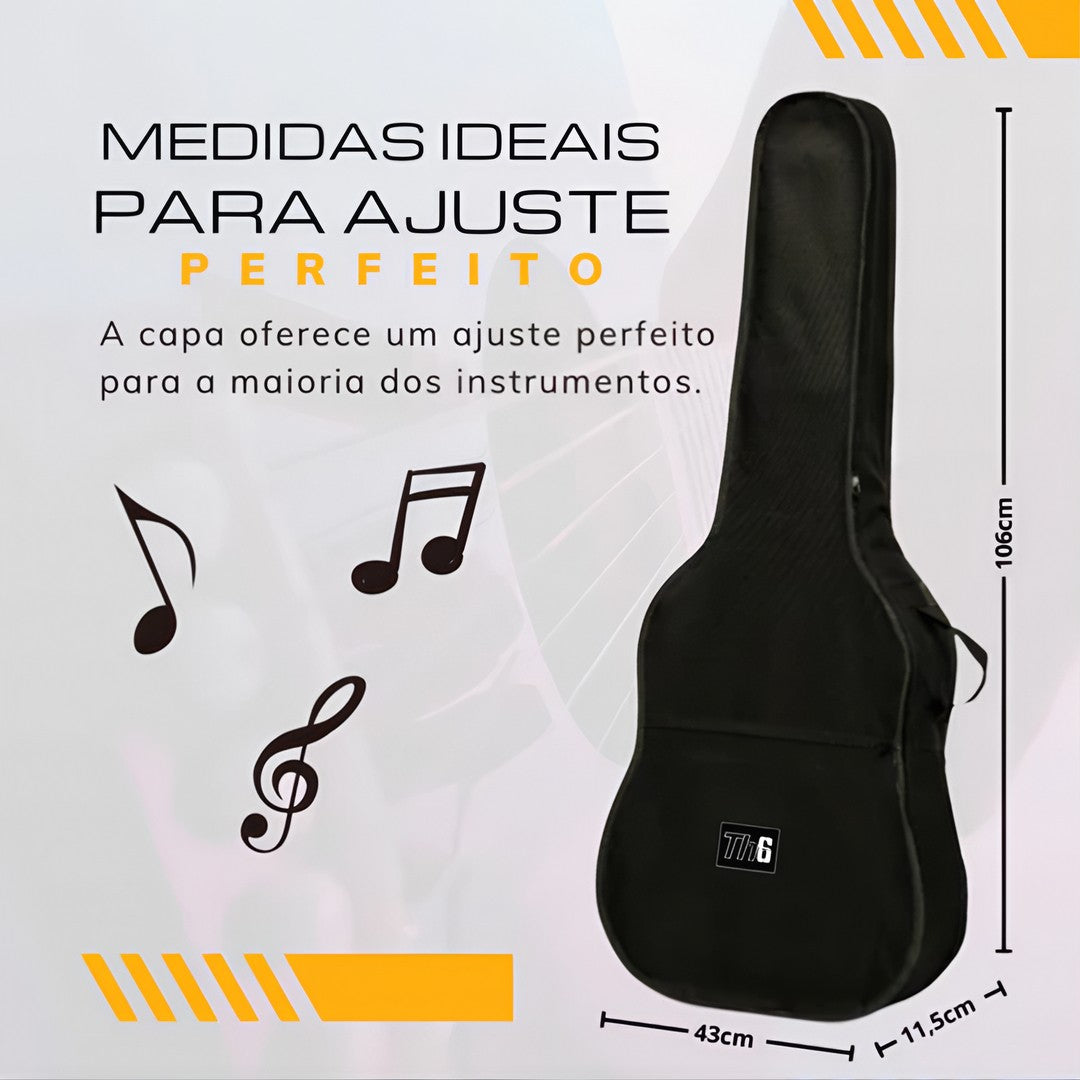 Capa Bag Para Violão Case Clássico Folk Alça Dupla Premium