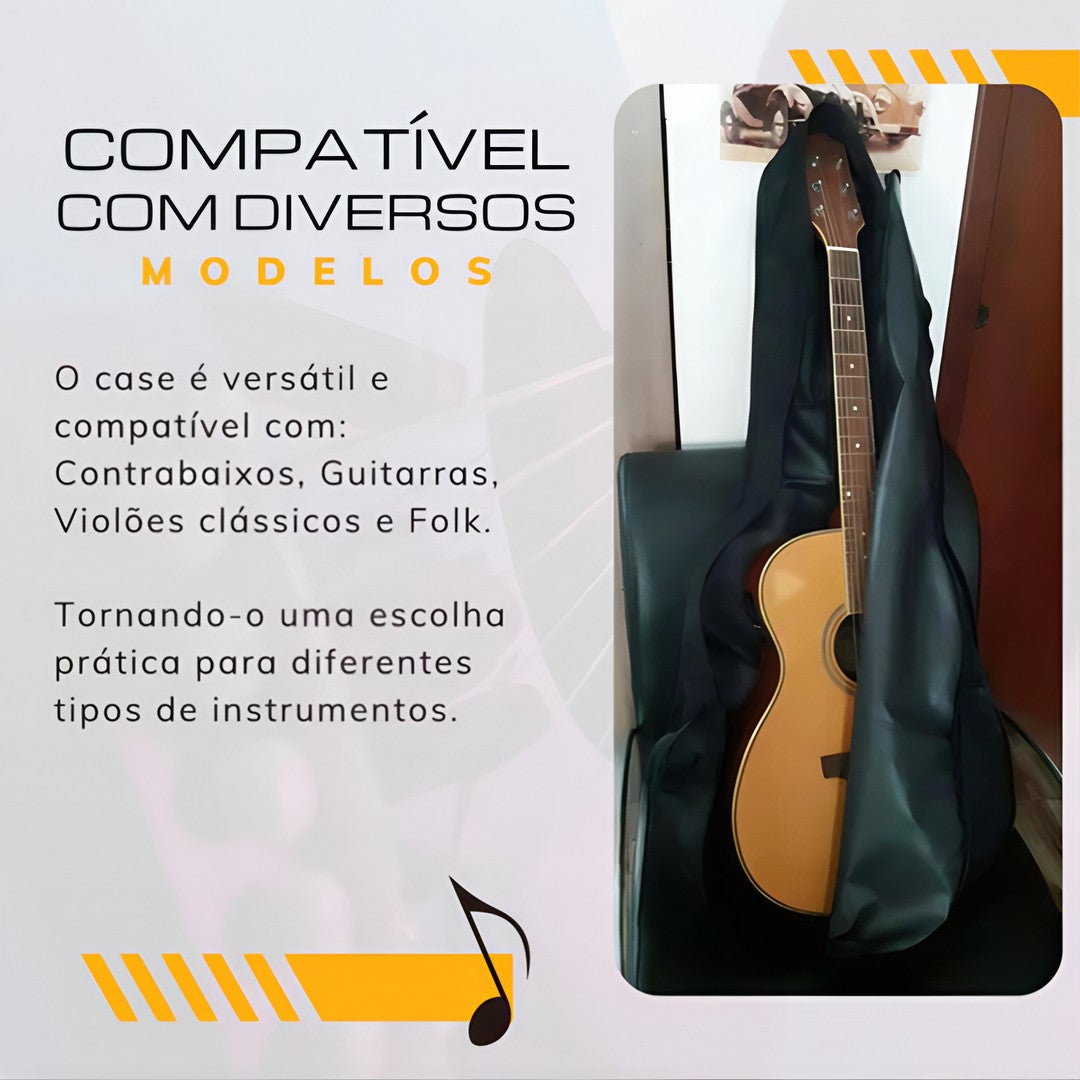 Capa Bag Para Violão Case Clássico Folk Alça Dupla Premium