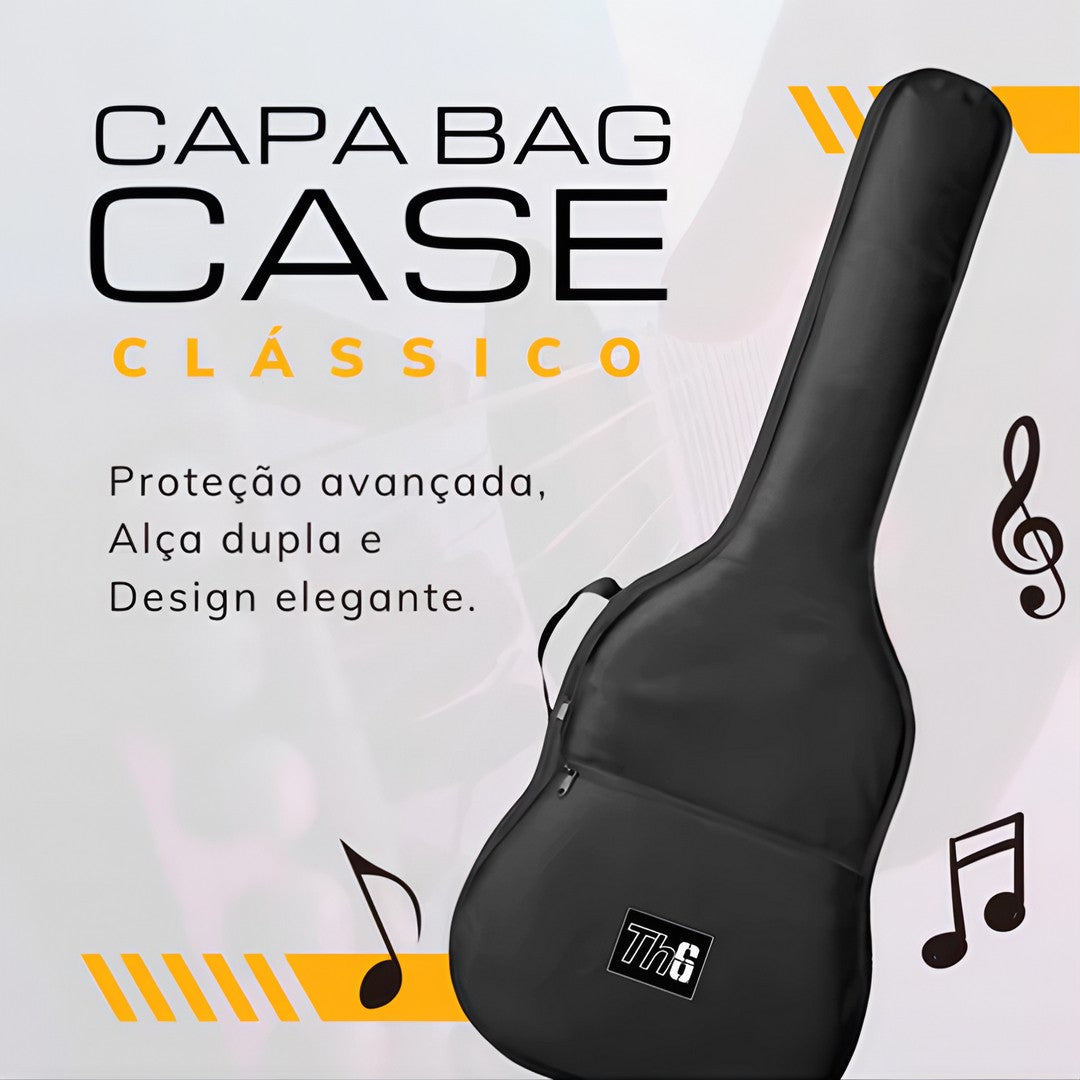 Capa Bag Para Violão Case Clássico Folk Alça Dupla Premium