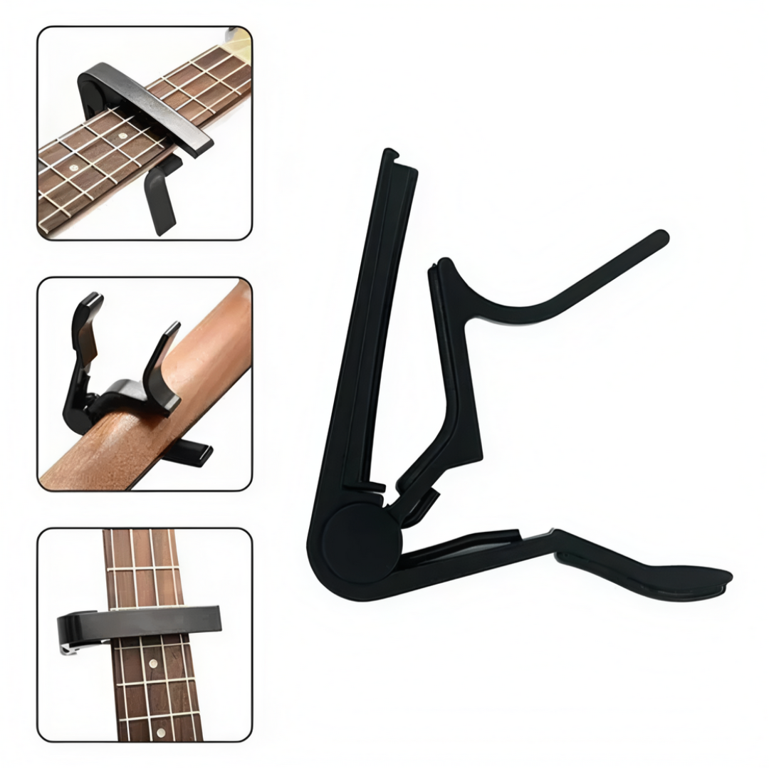 Kit Violão Capotraste + encordoador + porta Palhetas + 4 palhetas