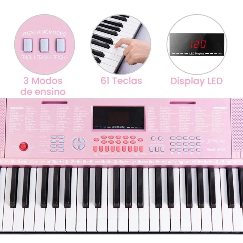 Teclado Piano Profissional Rosa MXT!