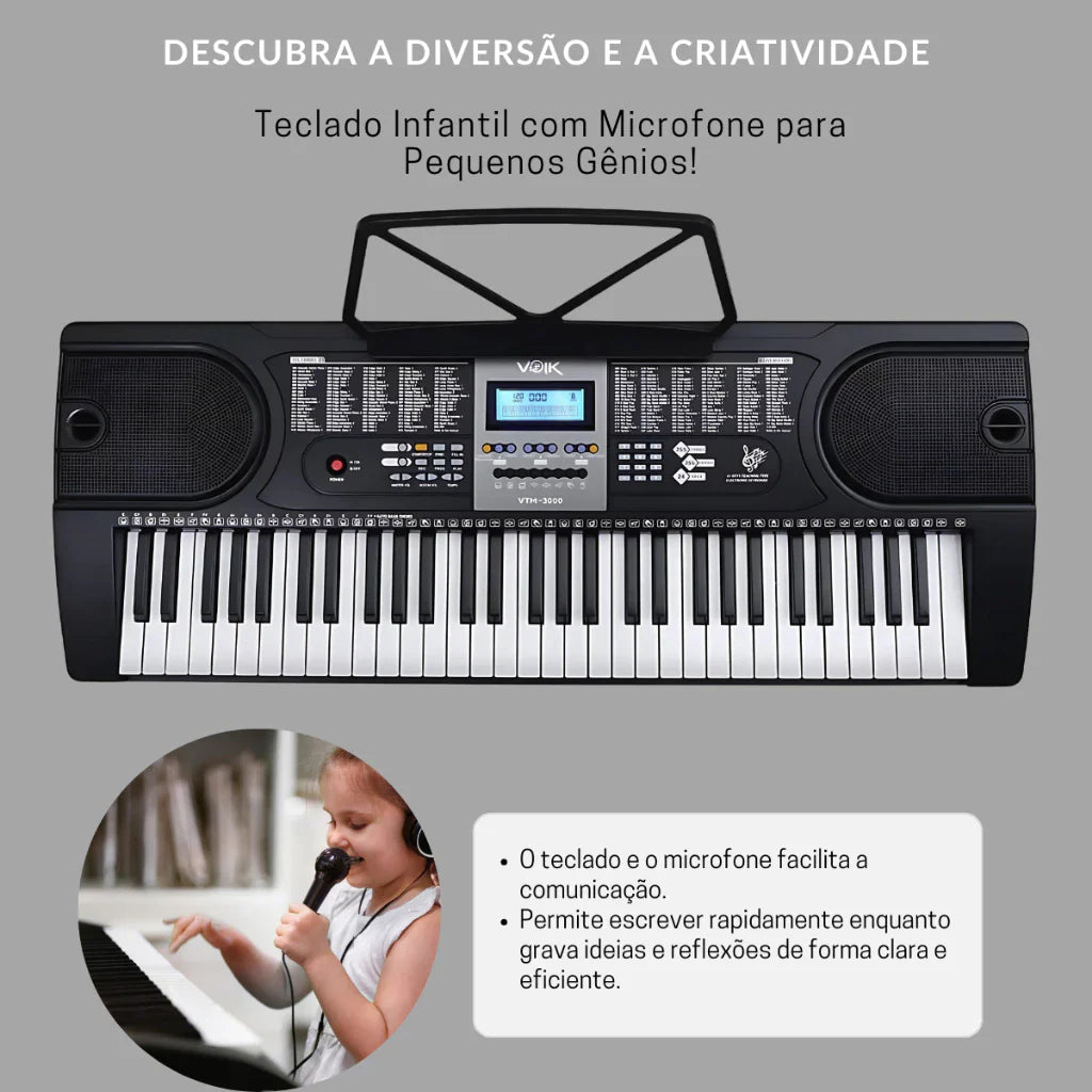 Teclado Voik VTM-3000 – Ideal para Iniciantes!