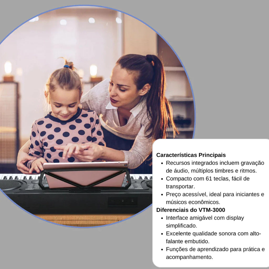 Teclado Voik VTM-3000 – Ideal para Iniciantes!