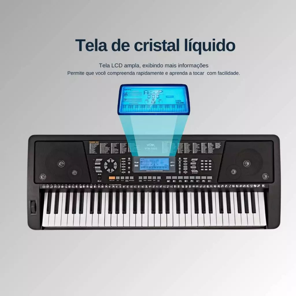 Liberte seu Talento com o Kit Teclado Midi Voik VTM-5000 - Com Suporte e Banco!