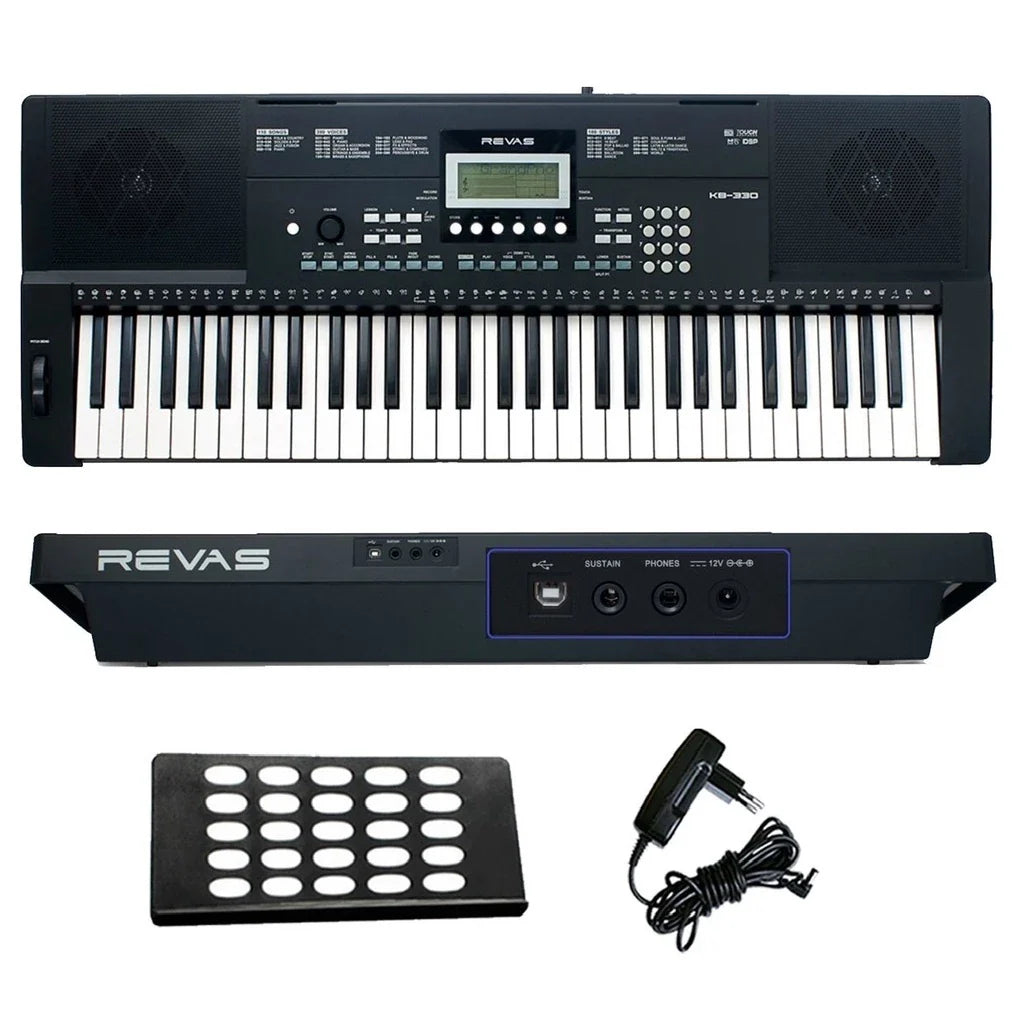 Kit Teclado Arranjador 61 Teclas KB-330 Revas!