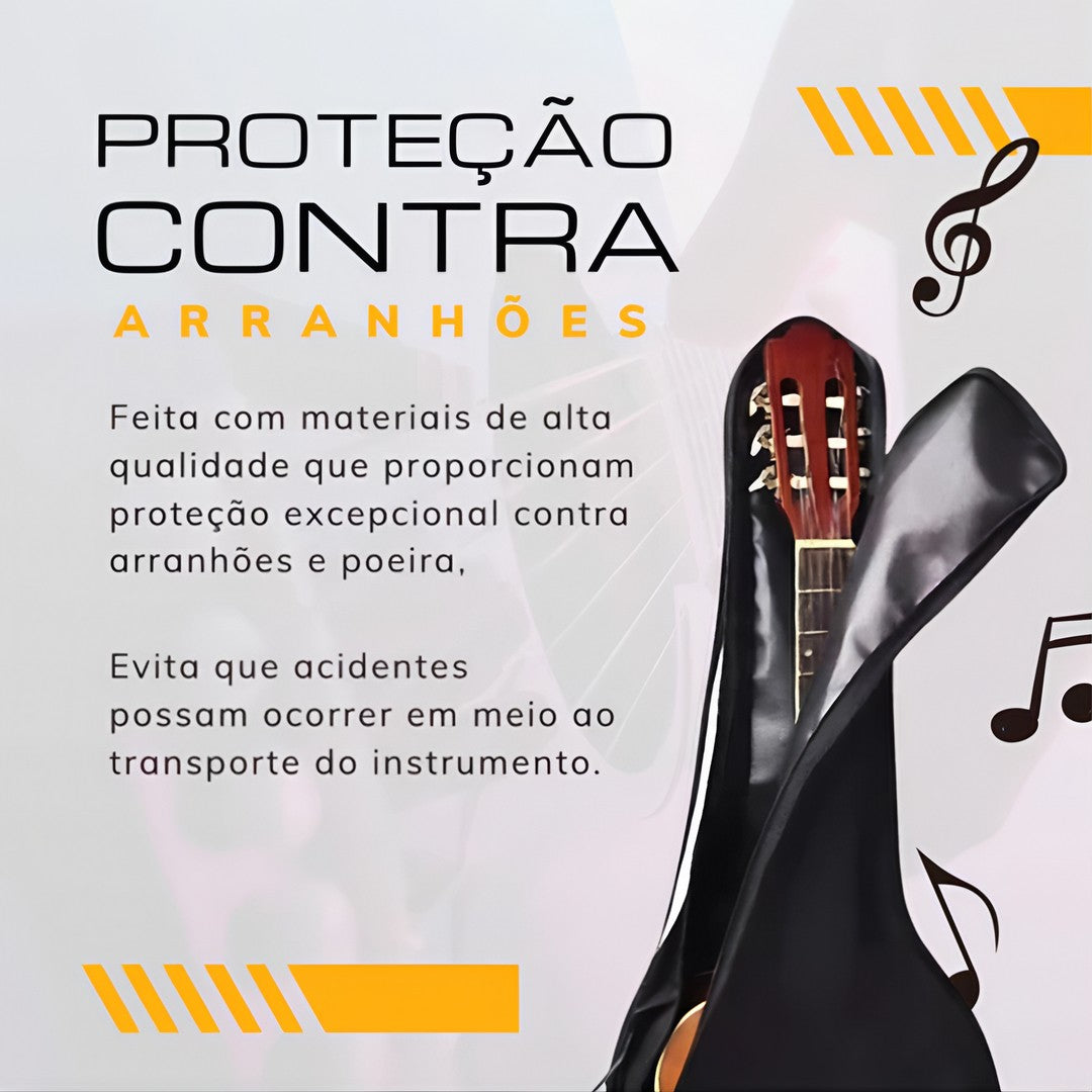 Capa Bag Para Violão Case Clássico Folk Alça Dupla Premium