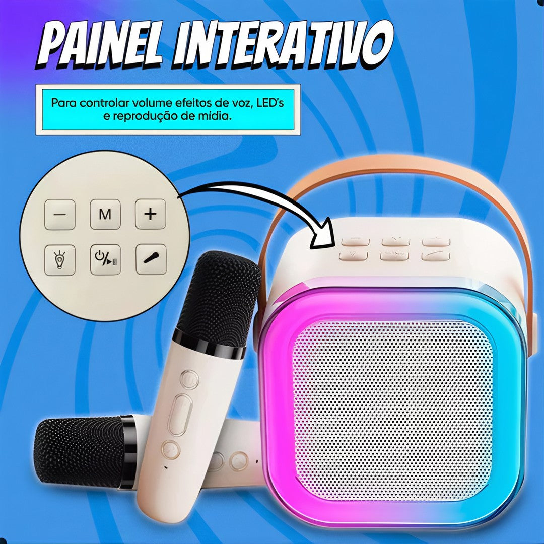 K12 Caixa De Som Com Microfones Bluetooth Karaokê
