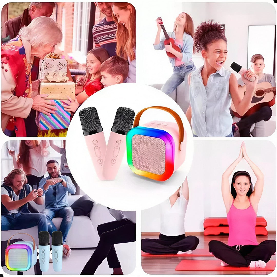 K12 Caixa De Som Com Microfones Bluetooth Karaokê