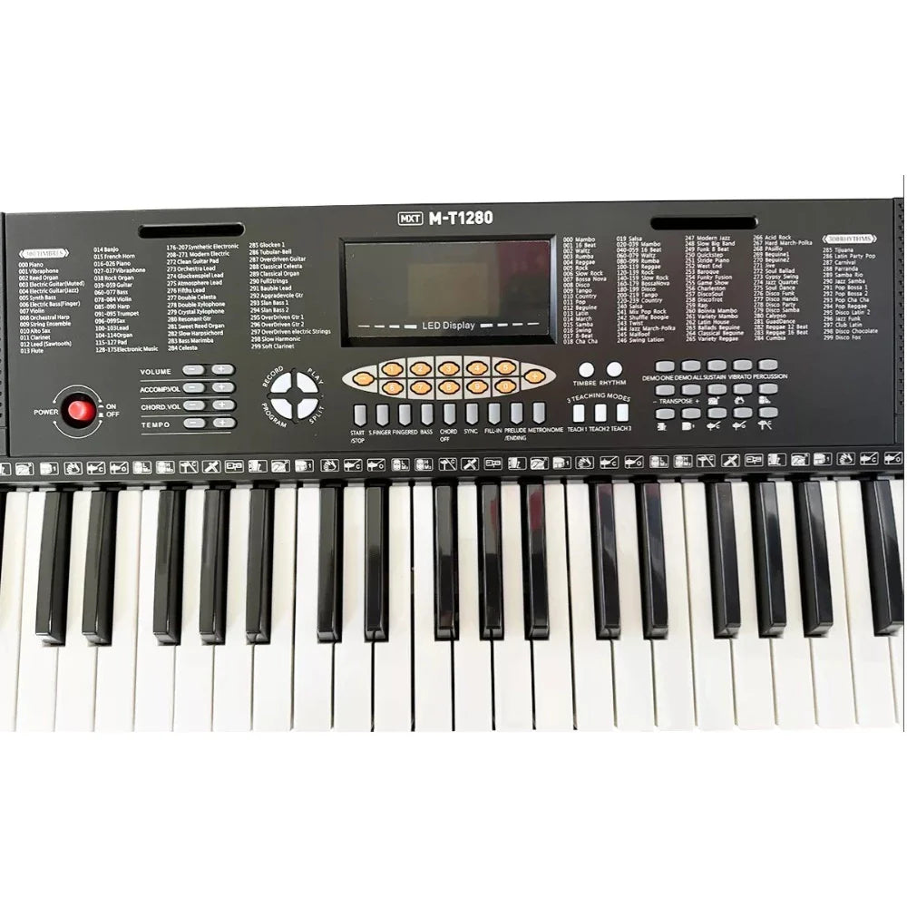 Teclado Musical Profissional para Estudantes – 61 Teclas, 128 Ritmos e Muito Mais!